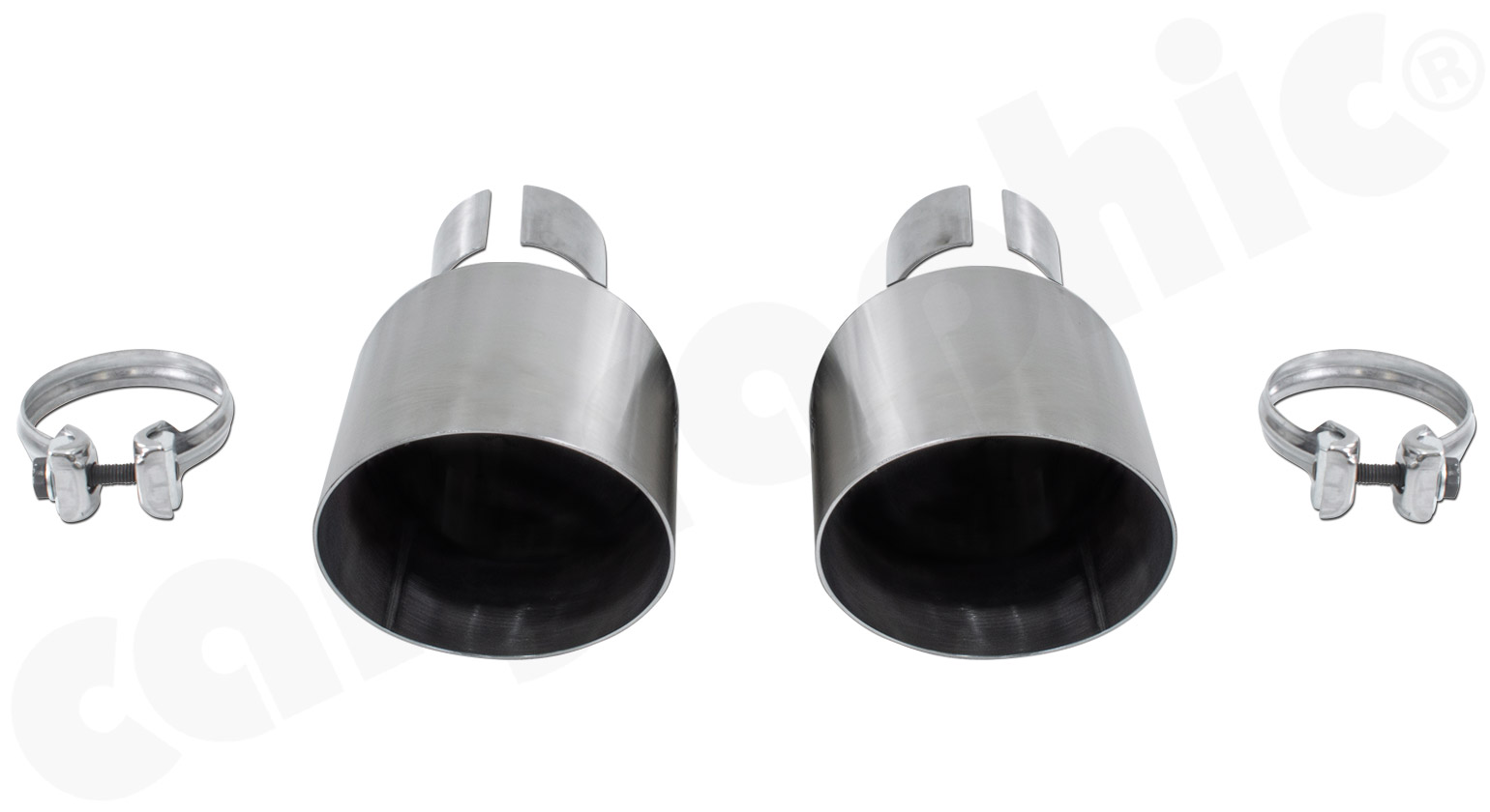 Cargraphic Endrohre Porsche 718 Boxster/Cayman 2x100mm geschnitten gebürstet OE-Adapter