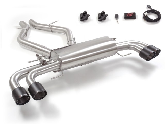 Sportauspuff Alfa Romeo Giulia Quadrifoglio 2x100mm Klappe ECE | Ragazzon
