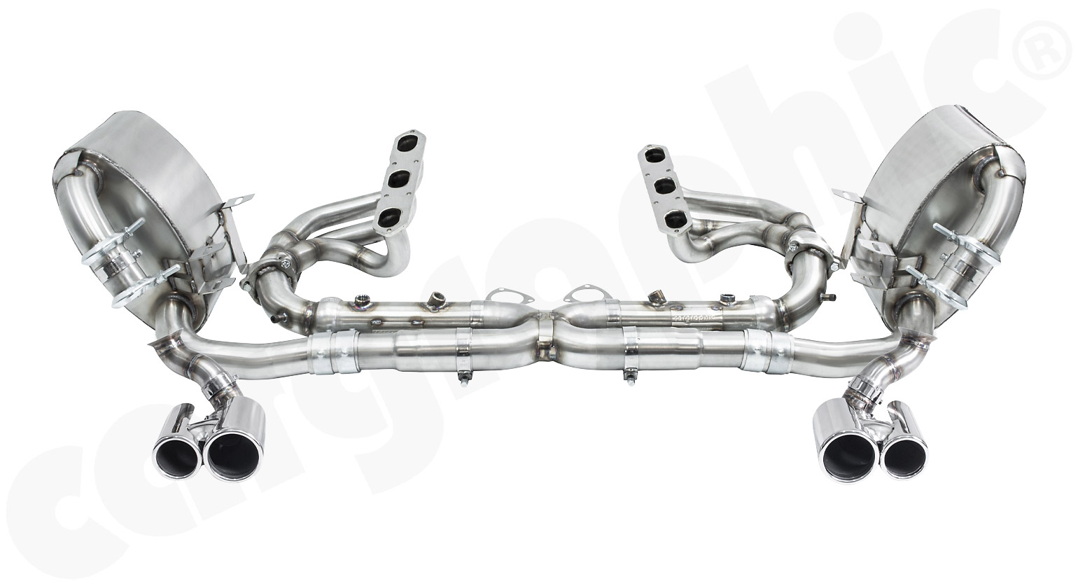 Cargraphic Abgasanlage Porsche 996.2 4S Endrohrsatz 2x89/76mm Super Sound