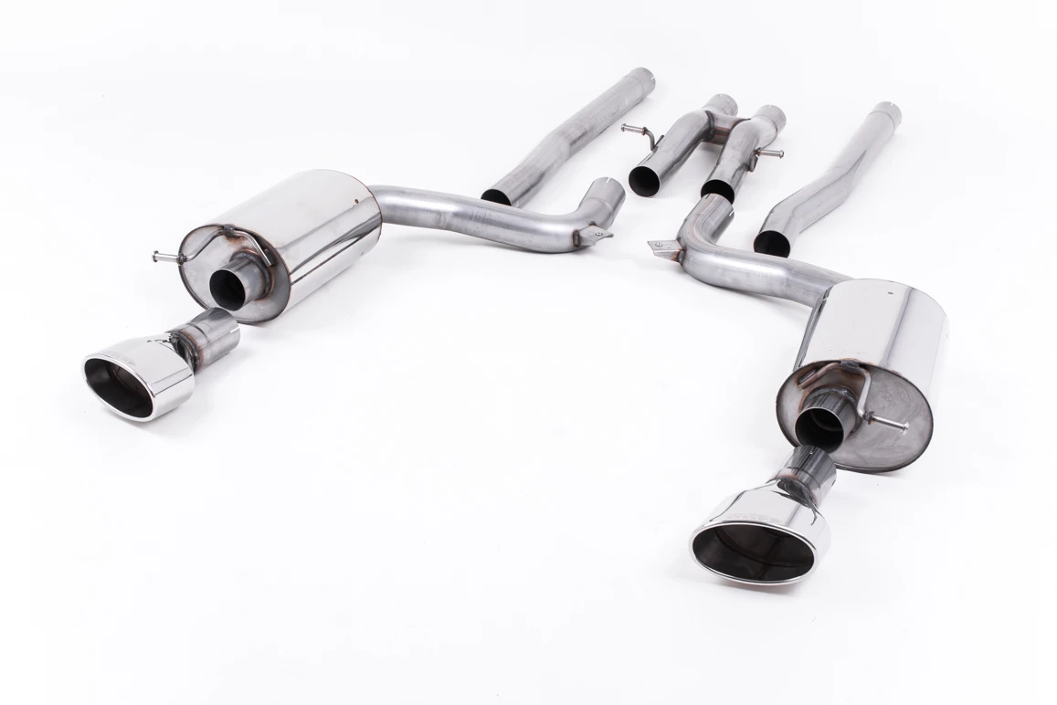 Milltek Sport Sportauspuff passend für Audi RS6 C6 5.0 V10 Bi-Turbo quattro non-resonated (ungedämpft) - polierte Endrohre