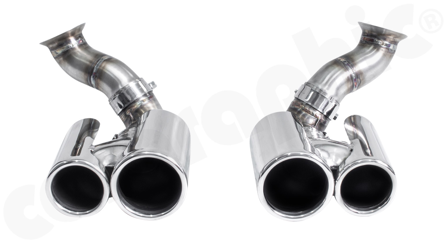 Cargraphic Endrohrsatz Porsche 996.2 Carrera 4S 2x76mm/2x89mm rund eingerollt