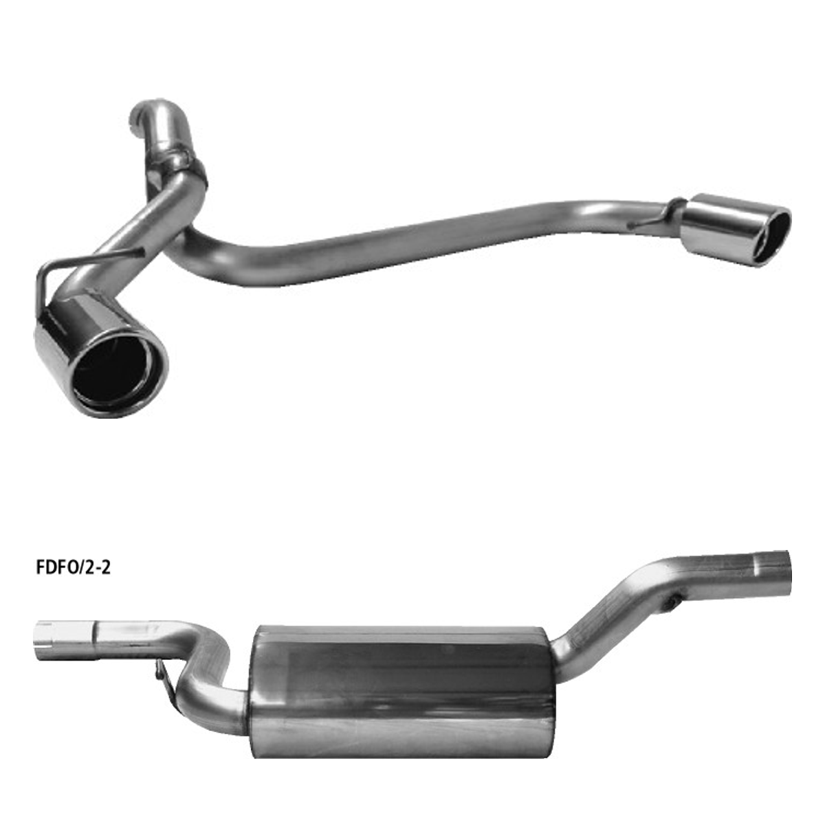 Bastuck Endschalldämpfer Twin – Mazda Mazda 3 Mazda 3 BK (nicht Kombi) 1.4l / 1.6l Benziner + Diesel ohne Rußpartikelfilter