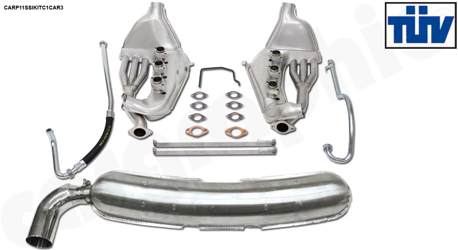 Cargraphic Abgasanlage Porsche 911 G-Modell C1 2-1-flutig Heizlufteingang TÜV Sound