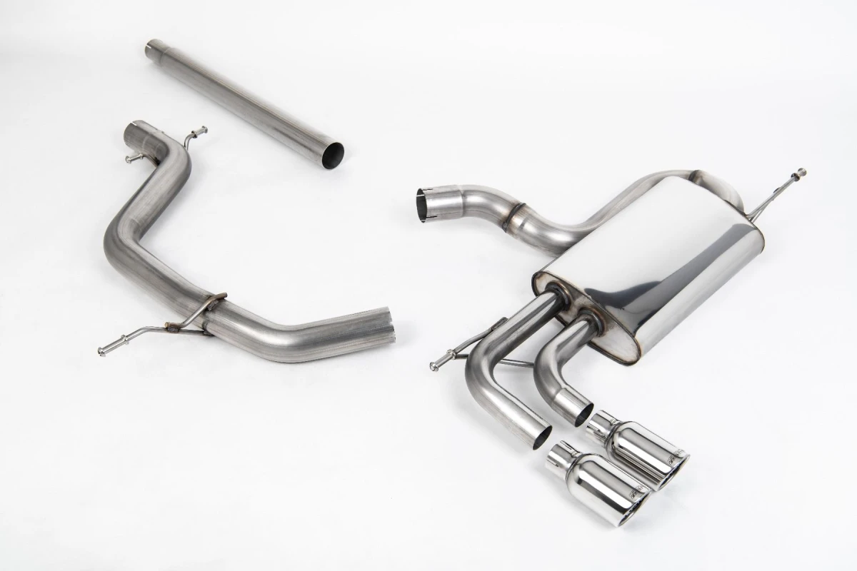 Milltek Sport Auspuffanlage passend für Seat Leon 2.0 TDI & VW Golf Mk6 GT 2.0 TDI - runde polierte Endrohre