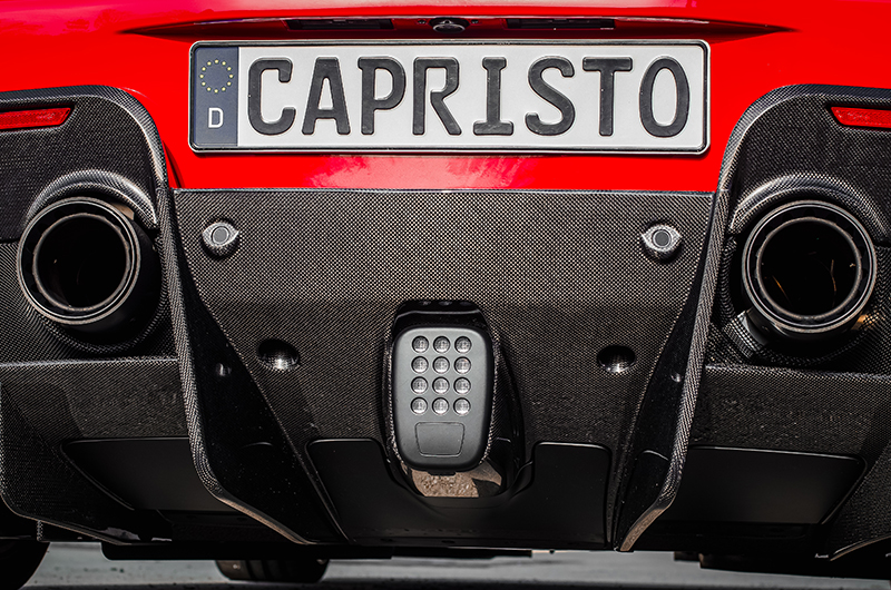 Capristo Endrohre Ferrari 488 Pista eloxiert mit Carbon Außenrohr
