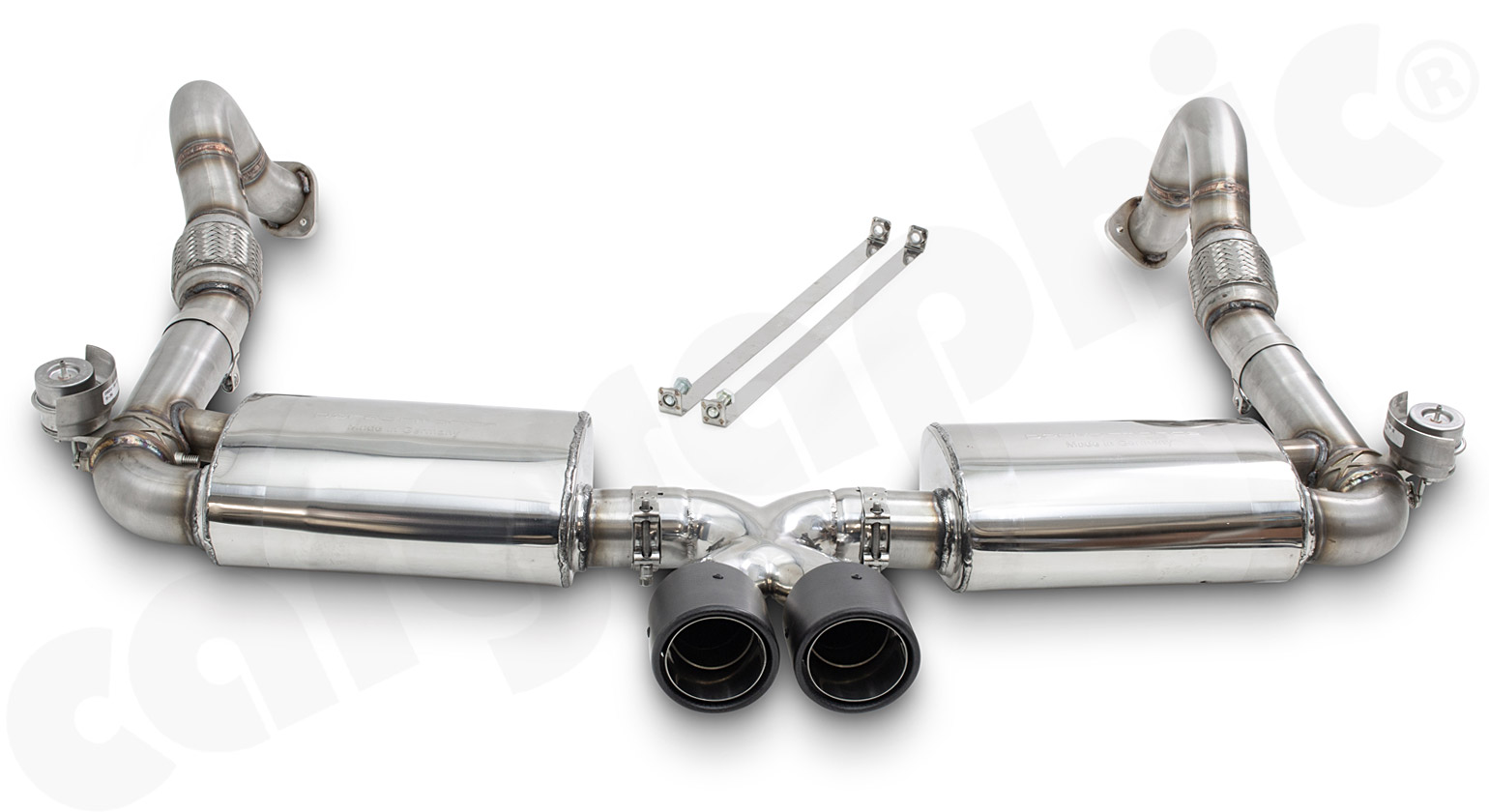CARGRAPHIC Endschalldämpfersatz für Porsche 718 Boxster / Cayman 2,0L 2,5L