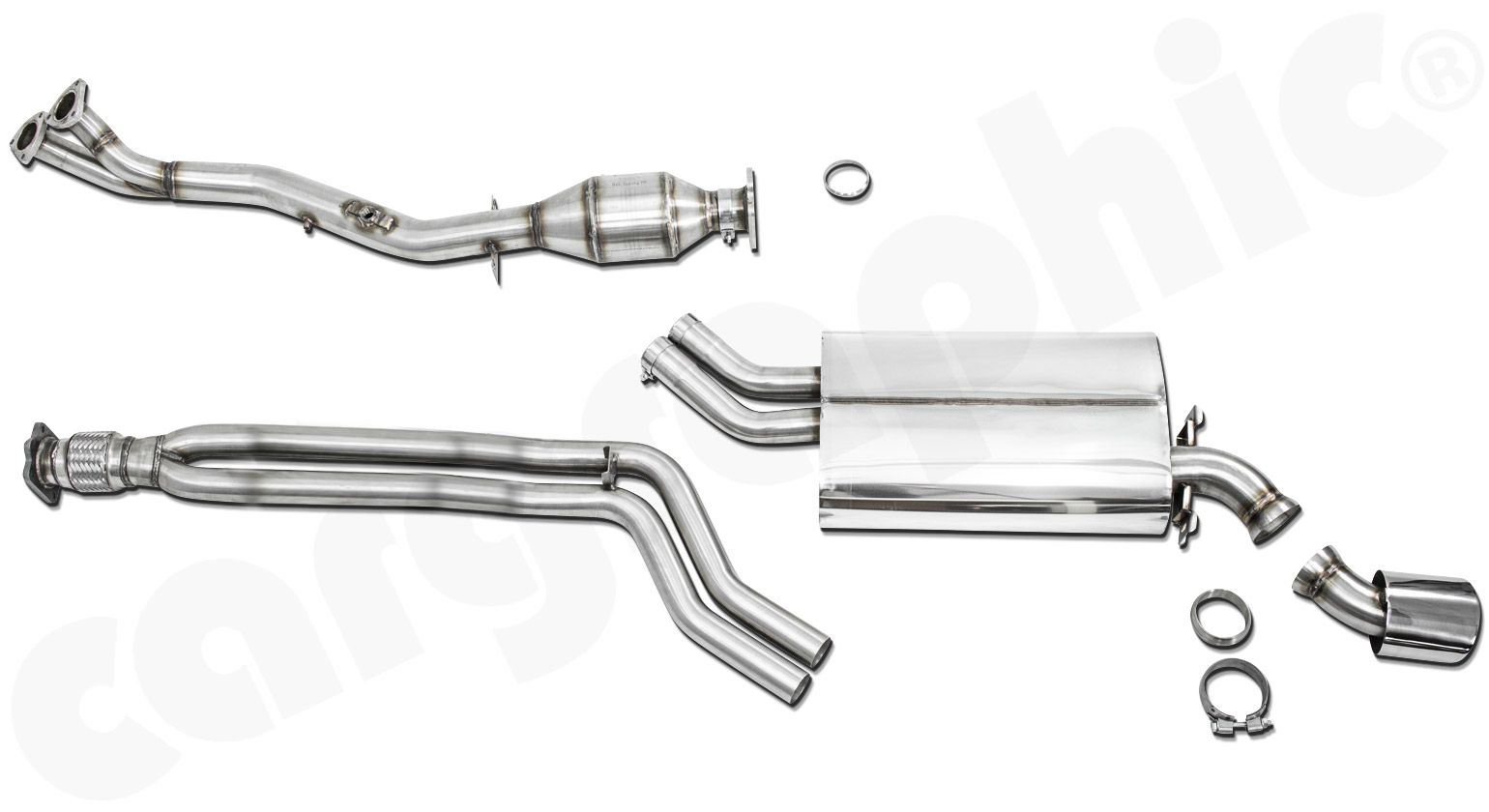 Cargraphic N-GT Sport Abgasanlage Porsche 968 Katalysator-Ersatzrohr Super Sound