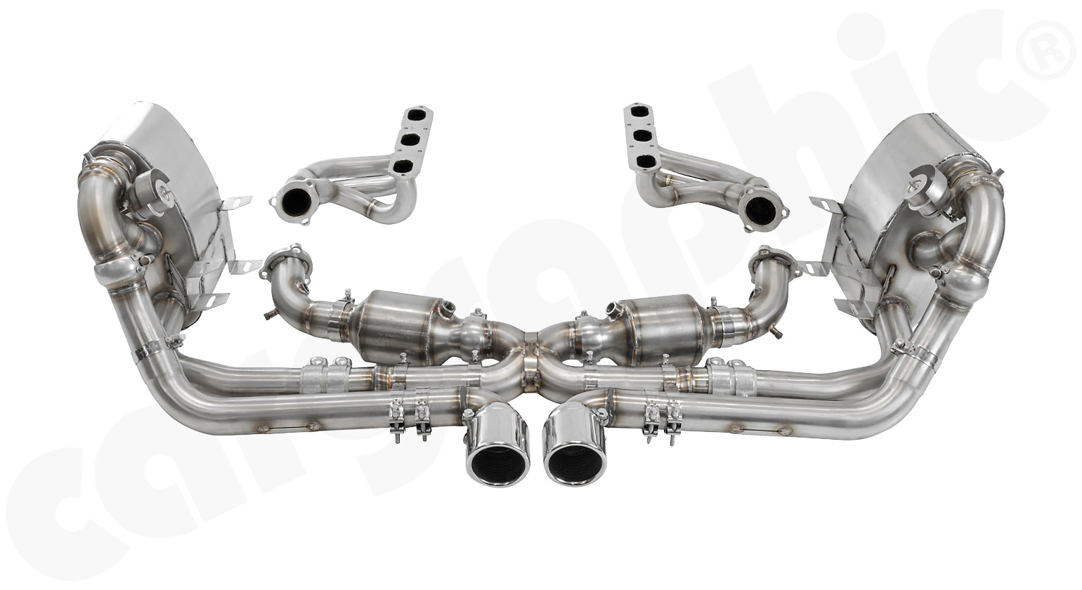 Cargraphic Abgasanlage Porsche 997.1 Carrera Kat Klappen GT-Look Sound/Super Sound
