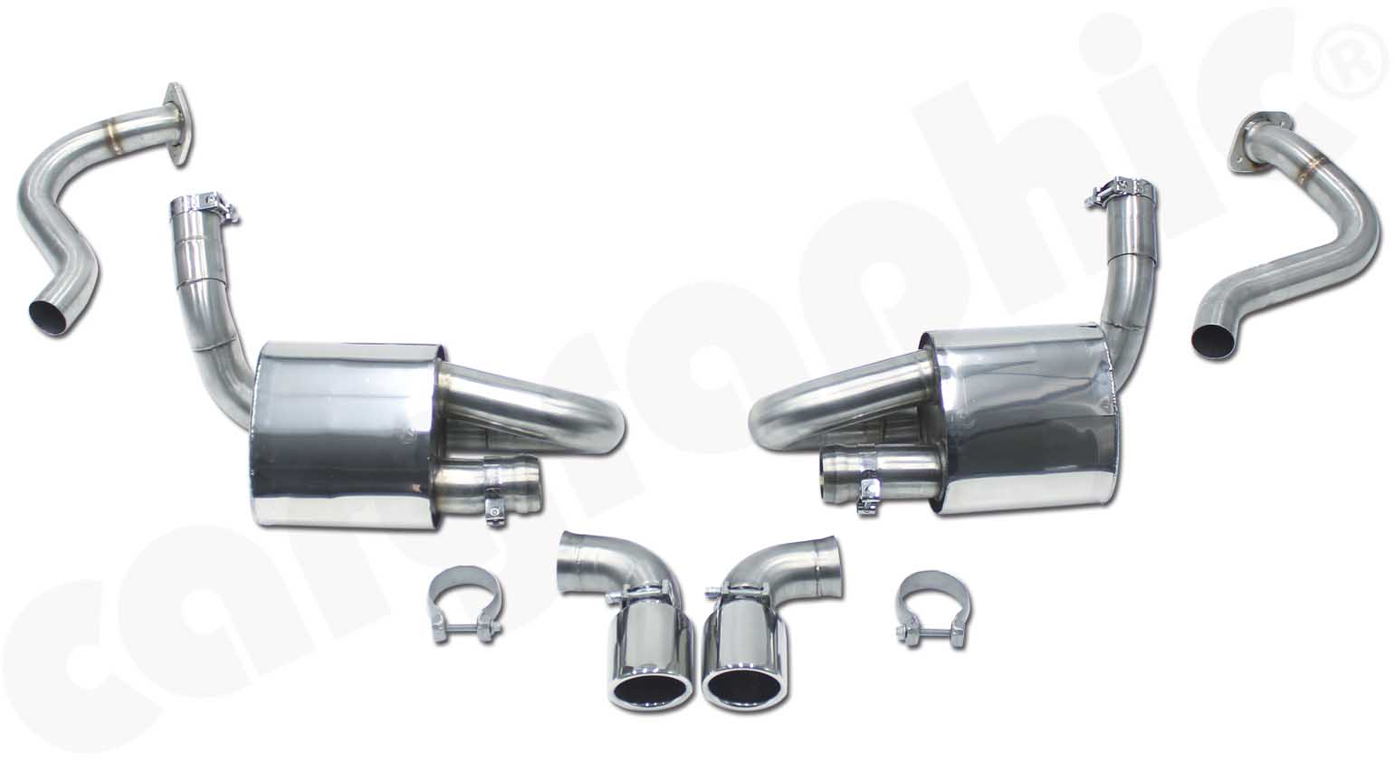 CARGRAPHIC Motorsport Endschalldämpfer Satz CUP für Porsche 981 Boxster / Cayman 2,7L 3,4L 3,8L