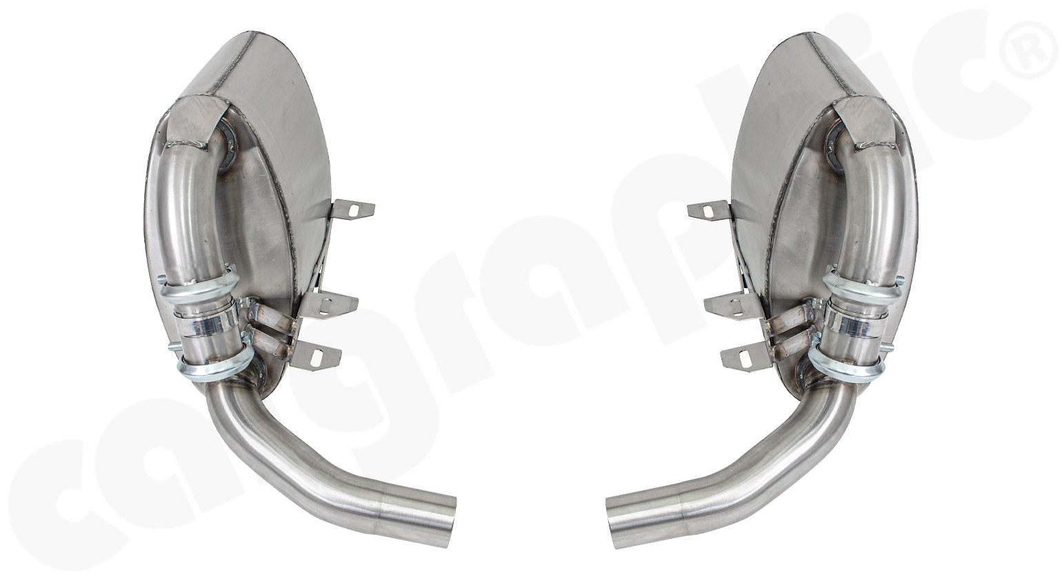 CARGRAPHIC Sport Endschalldämpfersatz ohne Klappen für Porsche 996 3,4l 3,6l Carrera 2/4 4S