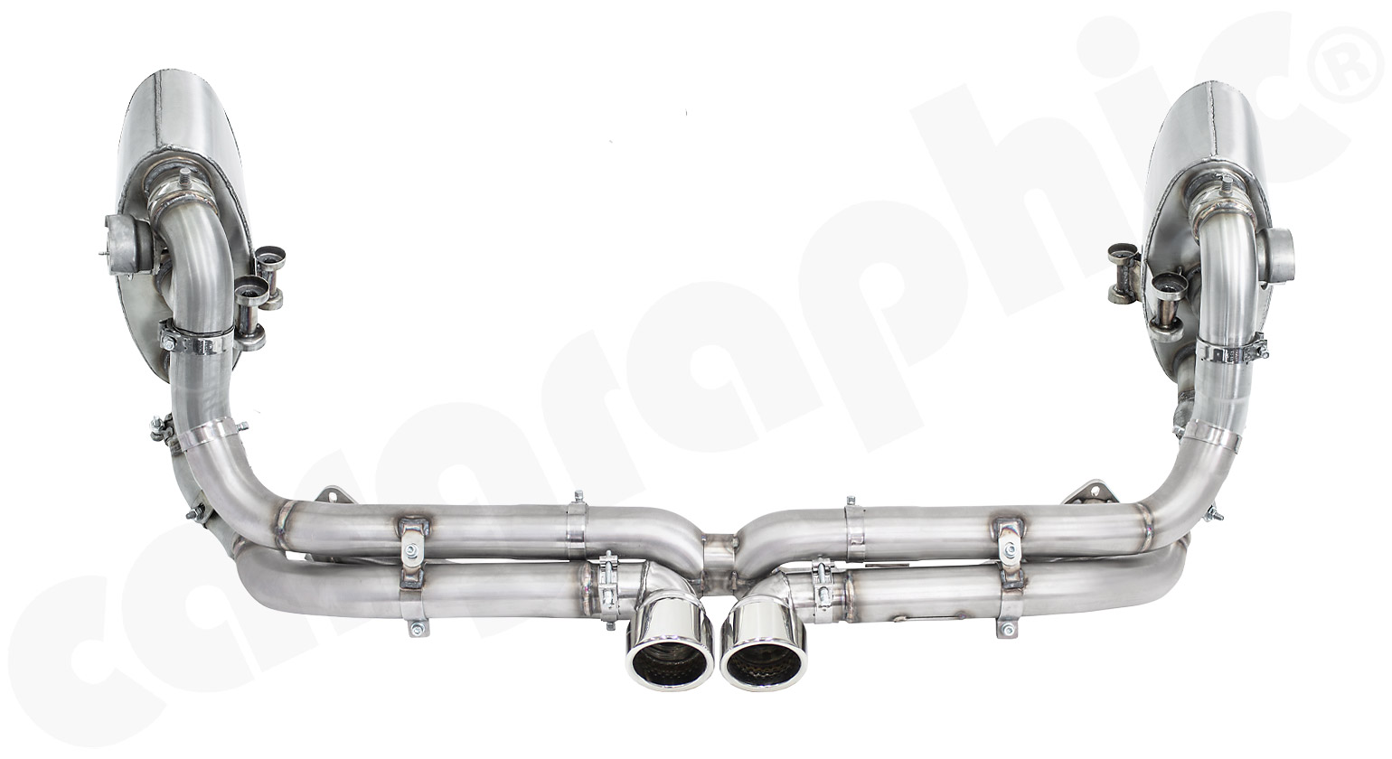 Cargraphic Abgasanlage ab Katalysator GT-Look Porsche 997.2 Carrera mit Abgasklappen