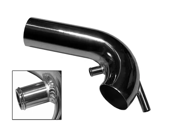 Ansaugrohr VW 2.8-2.9 VR6 (z.B. Golf 3, Corrado, Passat) - mit offenem Sportluftfilter 230mm Länge (HGLFUNI2-89) (Nicht verfügbar) / mit blauem Silikon und Montagematerial