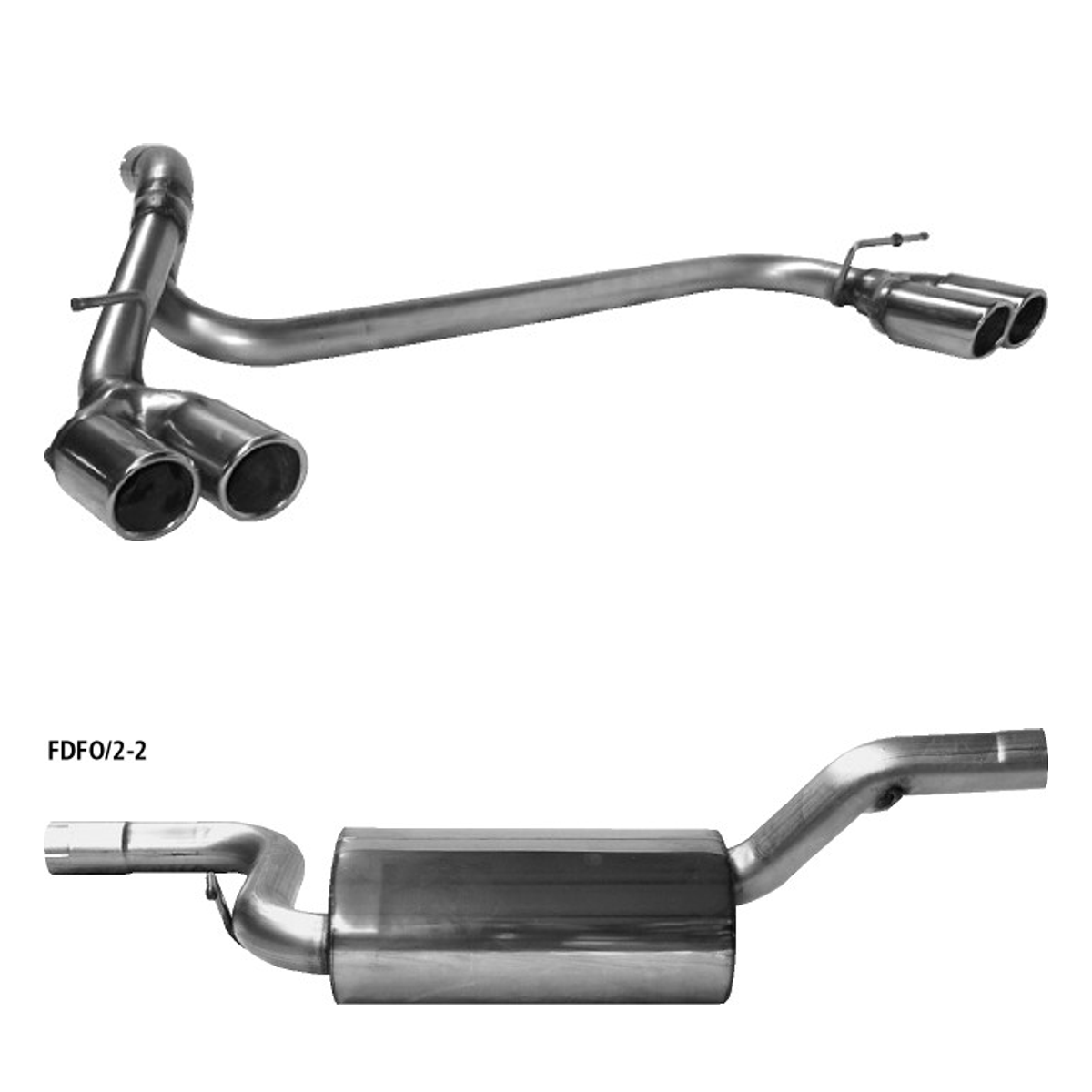 Bastuck Endschalldämpfer Quattro – Volvo S40 / V50 S40 / V50 4 Zylinder Benziner + Diesel ohne Rußpartikelfilter