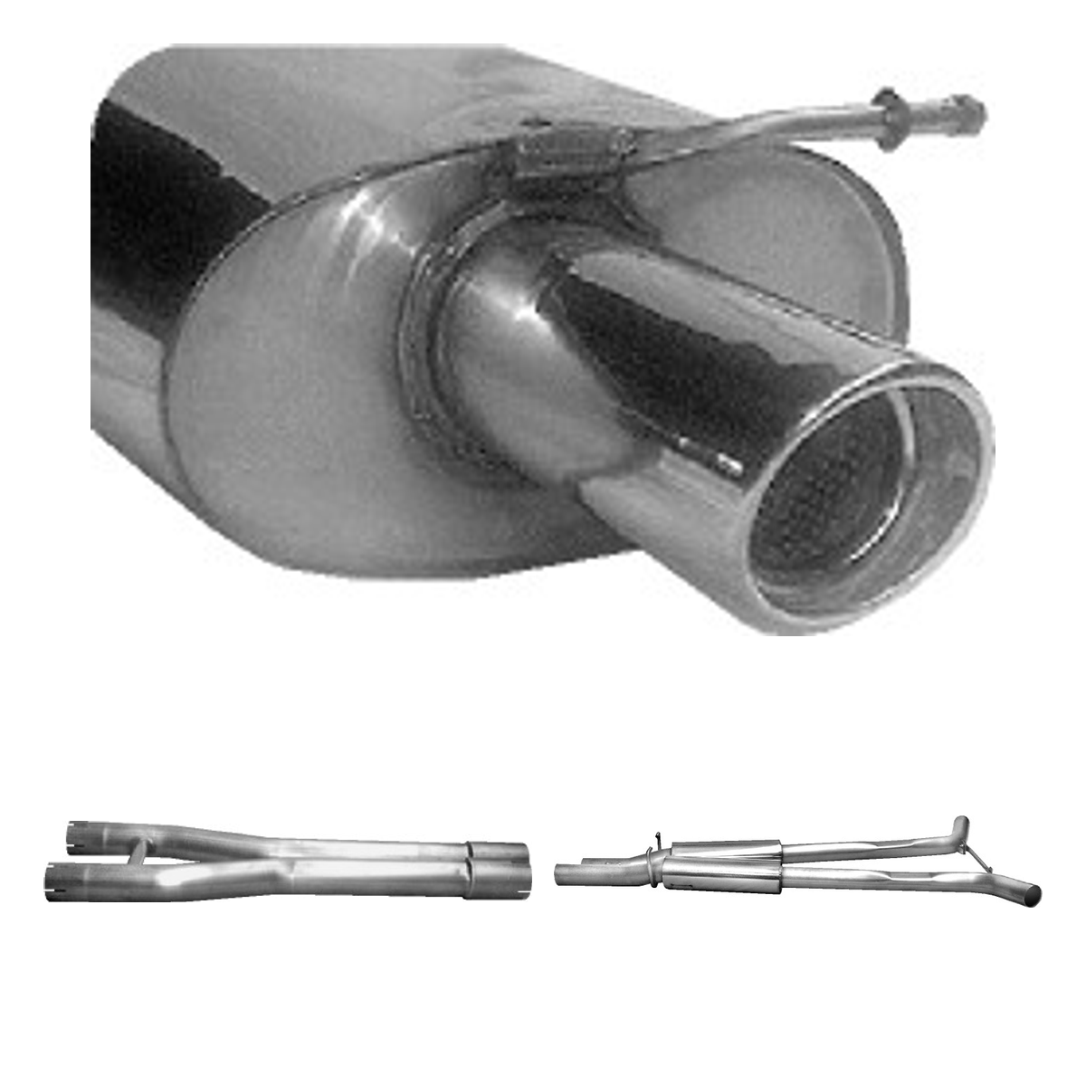 Bastuck Komplettanlage Twin – Audi A4 / S4 B6/B7 A4 B6/B7 (Bj. 2000-2008) 6 Zyl. Quattro Limousine, Avant (8E) / Cabrio (8H)