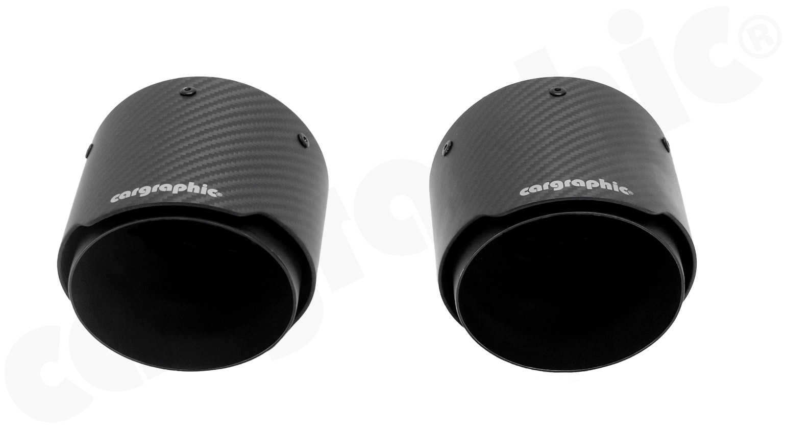 Cargraphic Endrohre Porsche 718 Boxster/Cayman 2x100mm Sicht-Carbon mit Logo