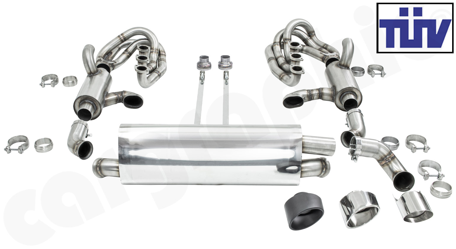 CARGRAPHIC Sport Abgasanlage mit 200 Zellen Kats für Porsche 911 964 Carrera 2/4 RS