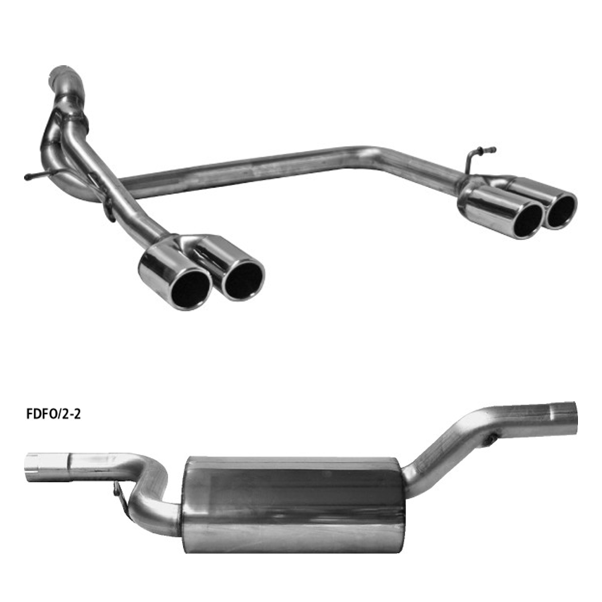 Bastuck Endschalldämpfer Quattro – Ford Focus 2 Focus CC (ab Bj. 10/2007) Benziner + Diesel ohne Rußpartikelfilter