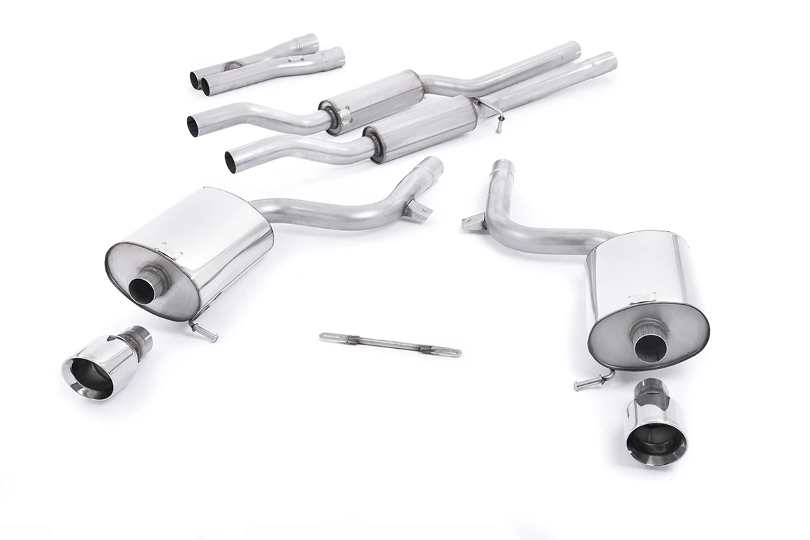Milltek Sport Auspuffanlage passend für Audi A4 & S4 V6 & V8 B6 quattro Saloon Avant & Cabriolet Endrohre GT 100