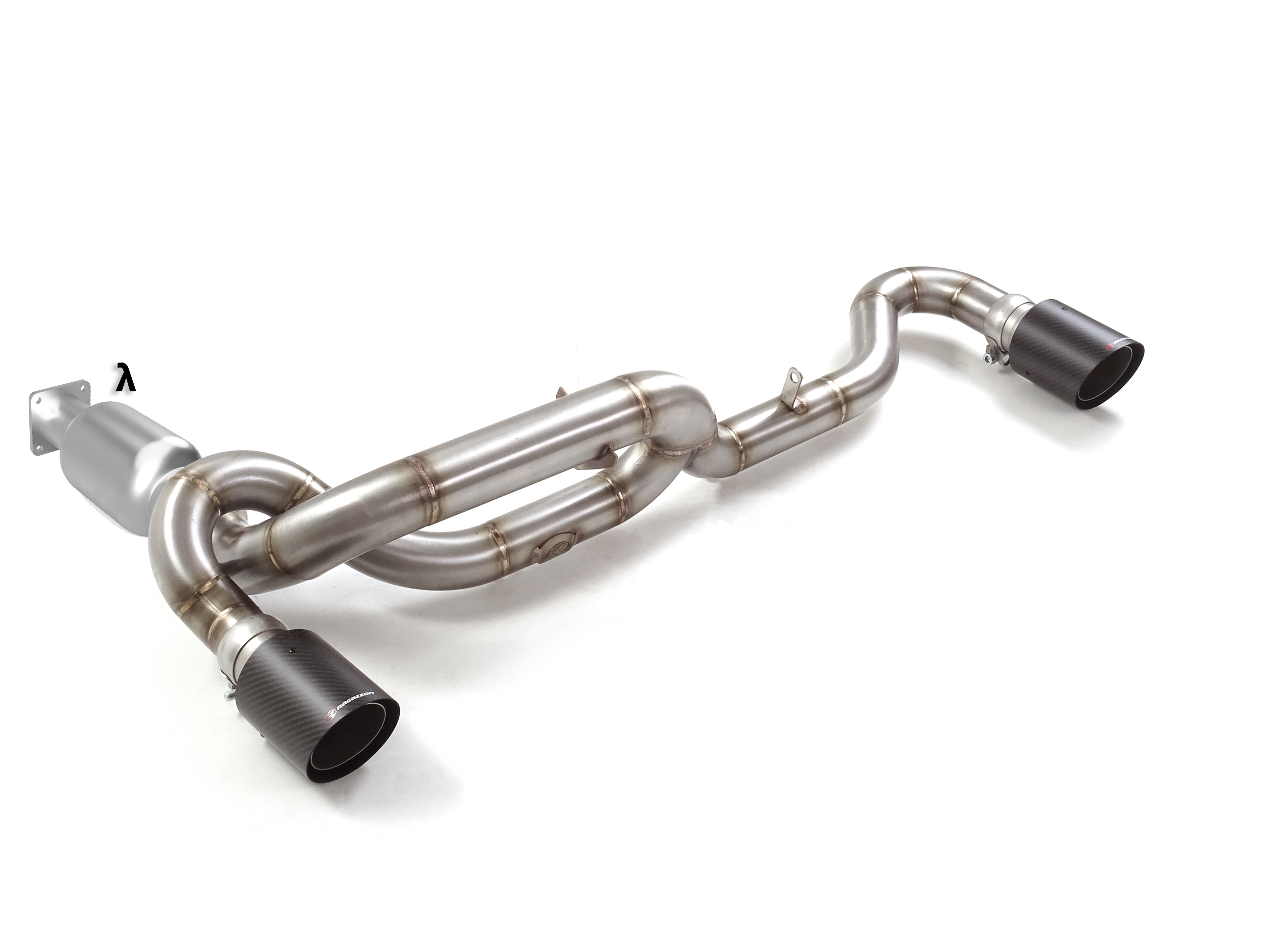 Downpipe + Sportauspuff Porsche 911 964 2x100mm Carbon | Ragazzon