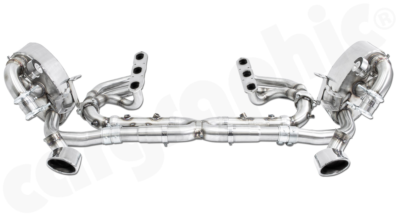 Cargraphic Abgasanlage Porsche 996.1 Carrera Endrohrsatz Klappen Sound/Super Sound