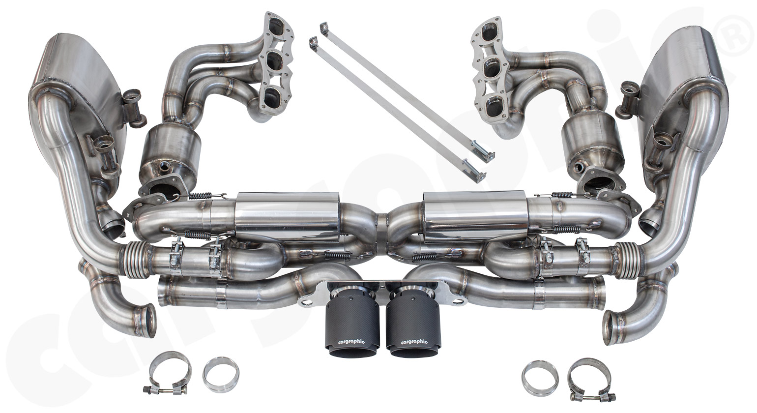 Cargraphic Abgasanlage Porsche 991.1 Carrera GT-Look ab Zylinderkopf Sound / Race Sound