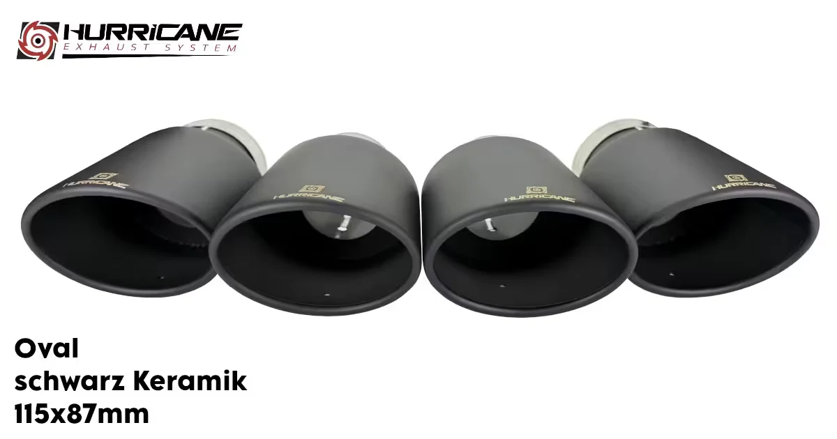 4-flutige Oval Schwarz Keramik (115x87mm)