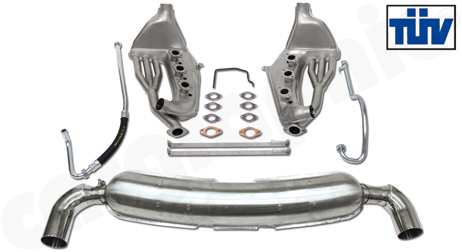 Cargraphic Abgasanlage Porsche 911 G-Modell 2-flutig dünne Flansche TÜV Sound