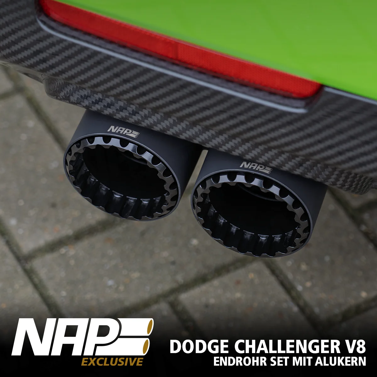 NAP Doppel Endrohr Set ⌀ 100 mm (4″) passend für Dodge Challenger V8