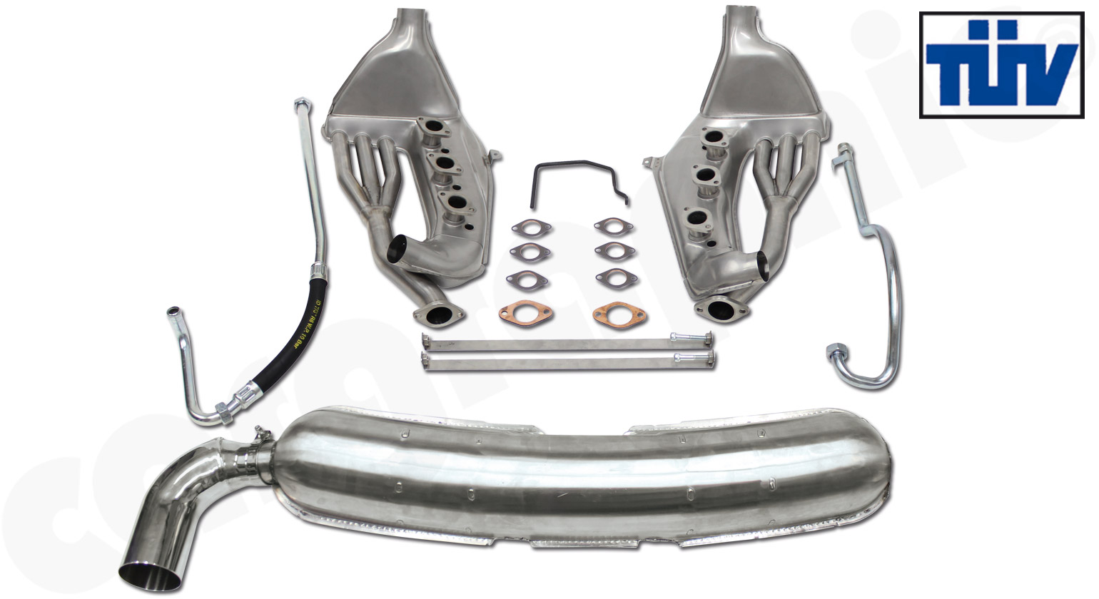 Cargraphic Abgasanlage Porsche 911 G-Modell 2-1flutig dünne Flansche TÜV Sound