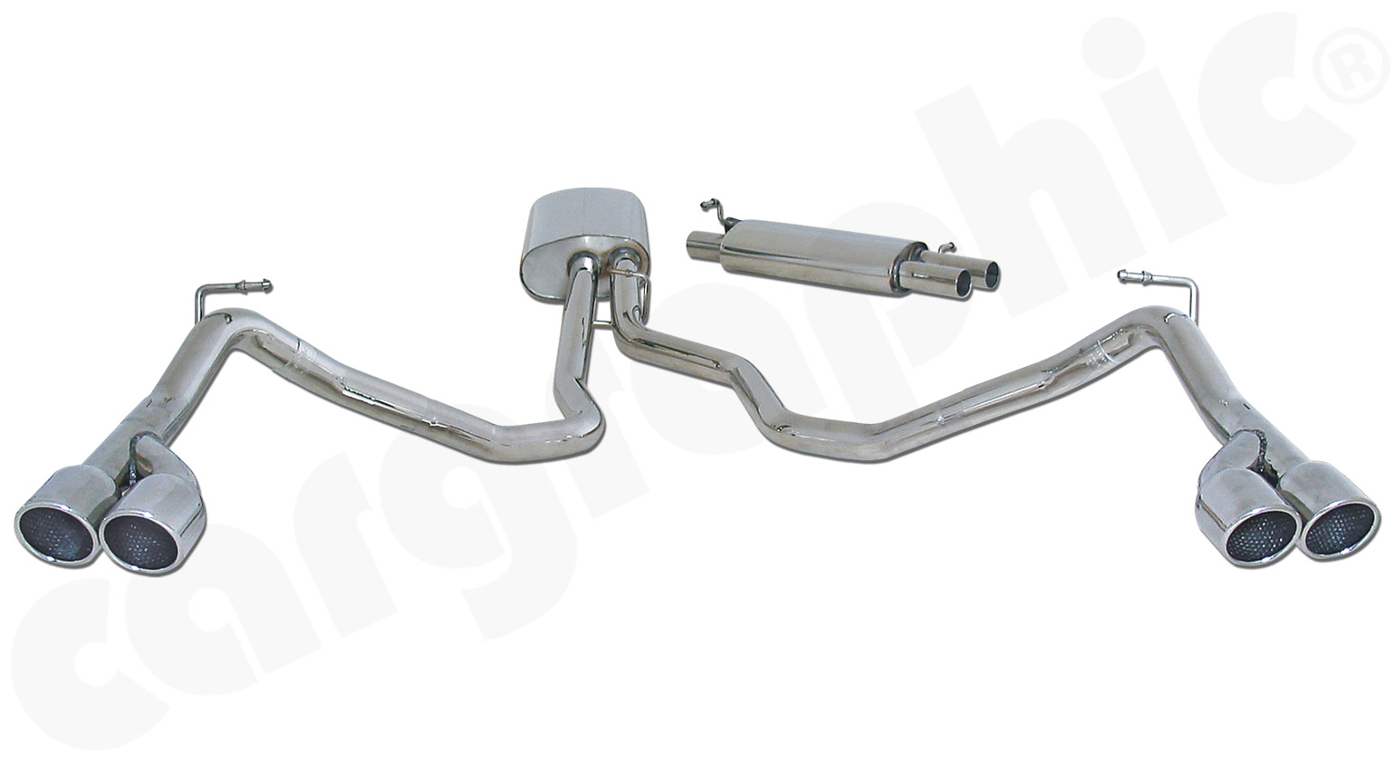Cargraphic Abgasanlage Range Rover Sport LS V8 4x89mm rund Sound
