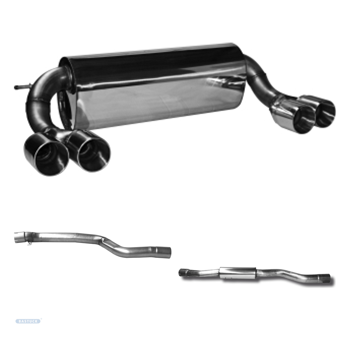 Bastuck Komplettanlage Quattro – BMW 2er F22 Coupé 2er F22 3.0l Turbo Facelift LCI ab 07/2016 (M240i)