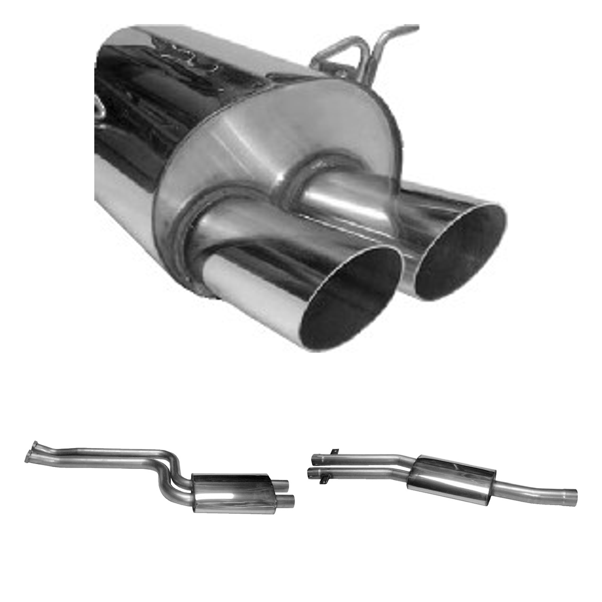 Bastuck Komplettanlage – BMW 3er E46 320i / 323i / 328i bis Bj. 05/2000 Limousine, Kombi, Coupé, Cabrio / 6 Zyl.