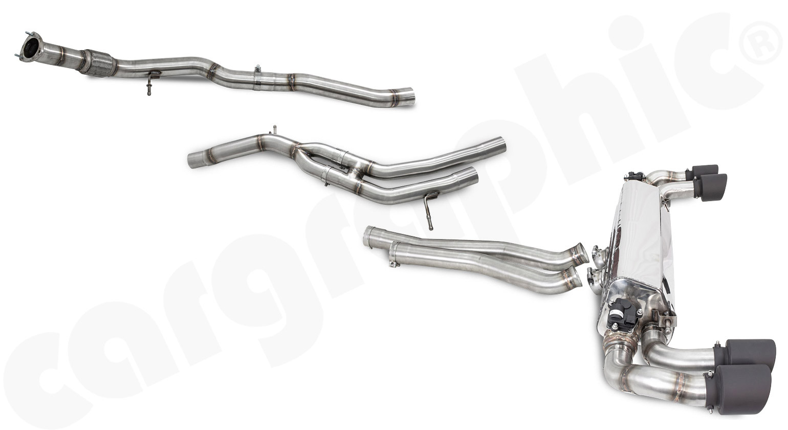Cargraphic Abgasanlage ab Katalysator Porsche 9YA Cayenne Matt-Schwarz Thermopaint