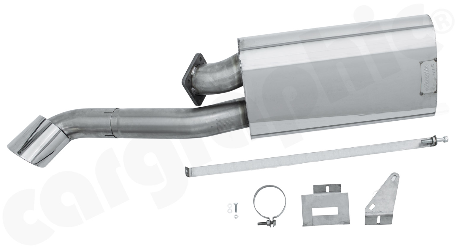 CARGRAPHIC Sport Endschalldämpfer SS304L mit ovalem Endrohr links für Porsche 930 Turbo