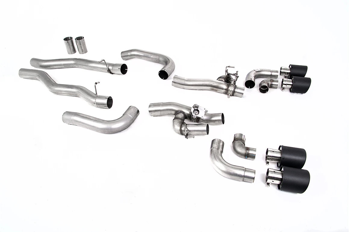 Milltek Klappen Auspuffanlage passend für BMW 8 Series M8 Competition F91/F92/F93 4.4 V8 - carbon Endrohre