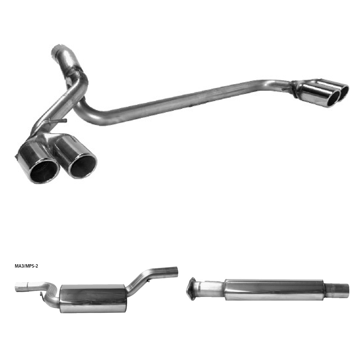 Bastuck Komplettanlage Quattro – Mazda Mazda 3 Mazda 3 BK MPS