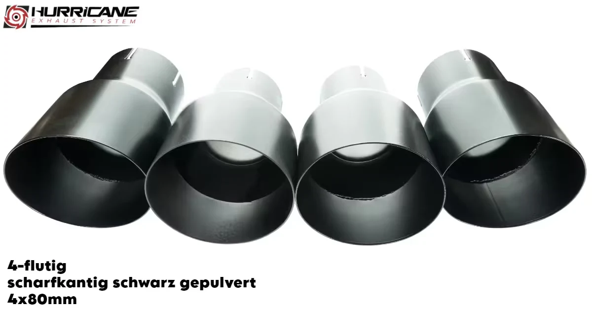 4-flutig rund scharfkantig schwarz gepulvert (4x80mm)