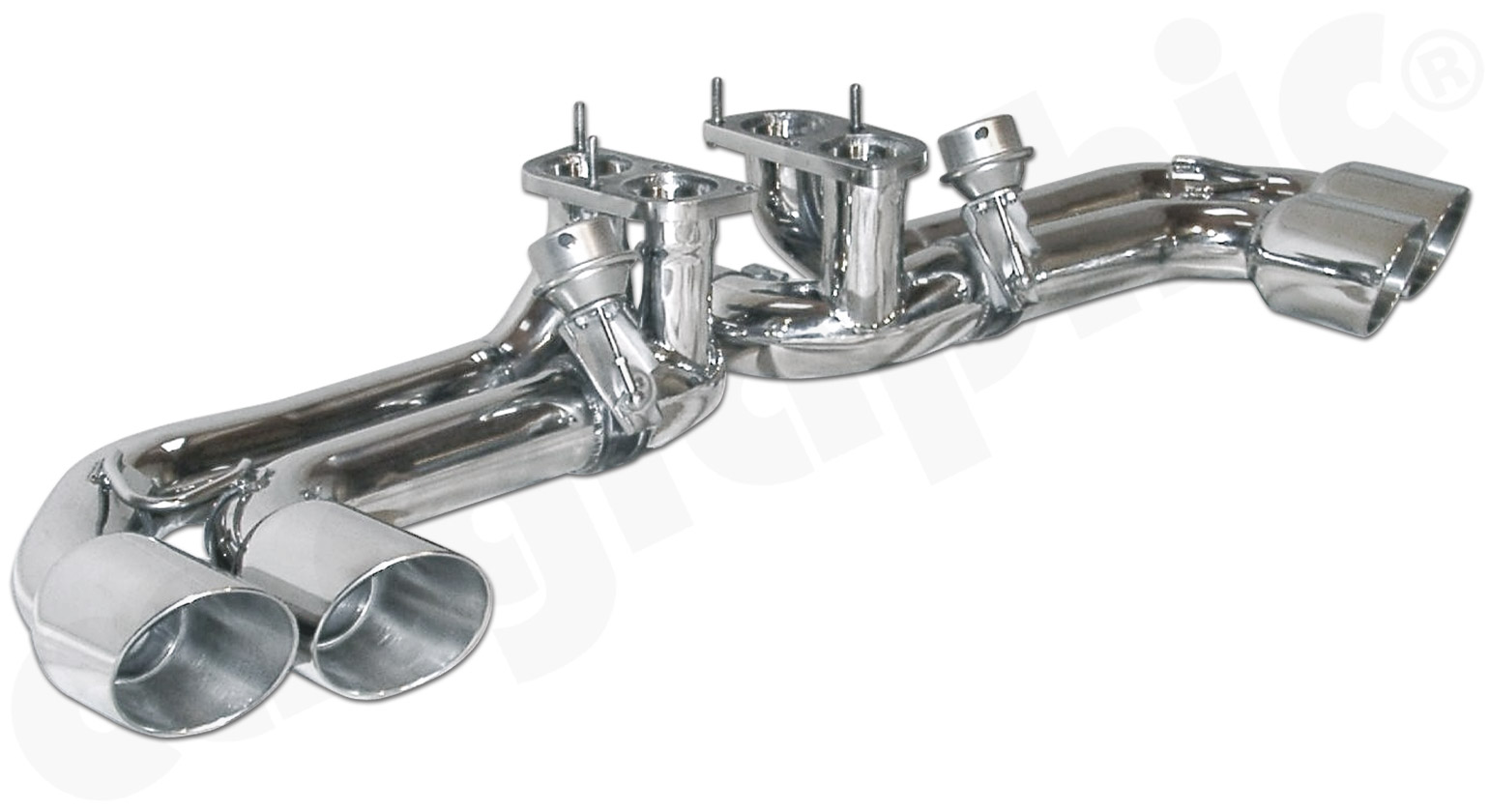 Cargraphic Doppelendrohrsatz Ferrari 360 Modena/Stradale 3,6l 4x89mm mit Abgasklappen