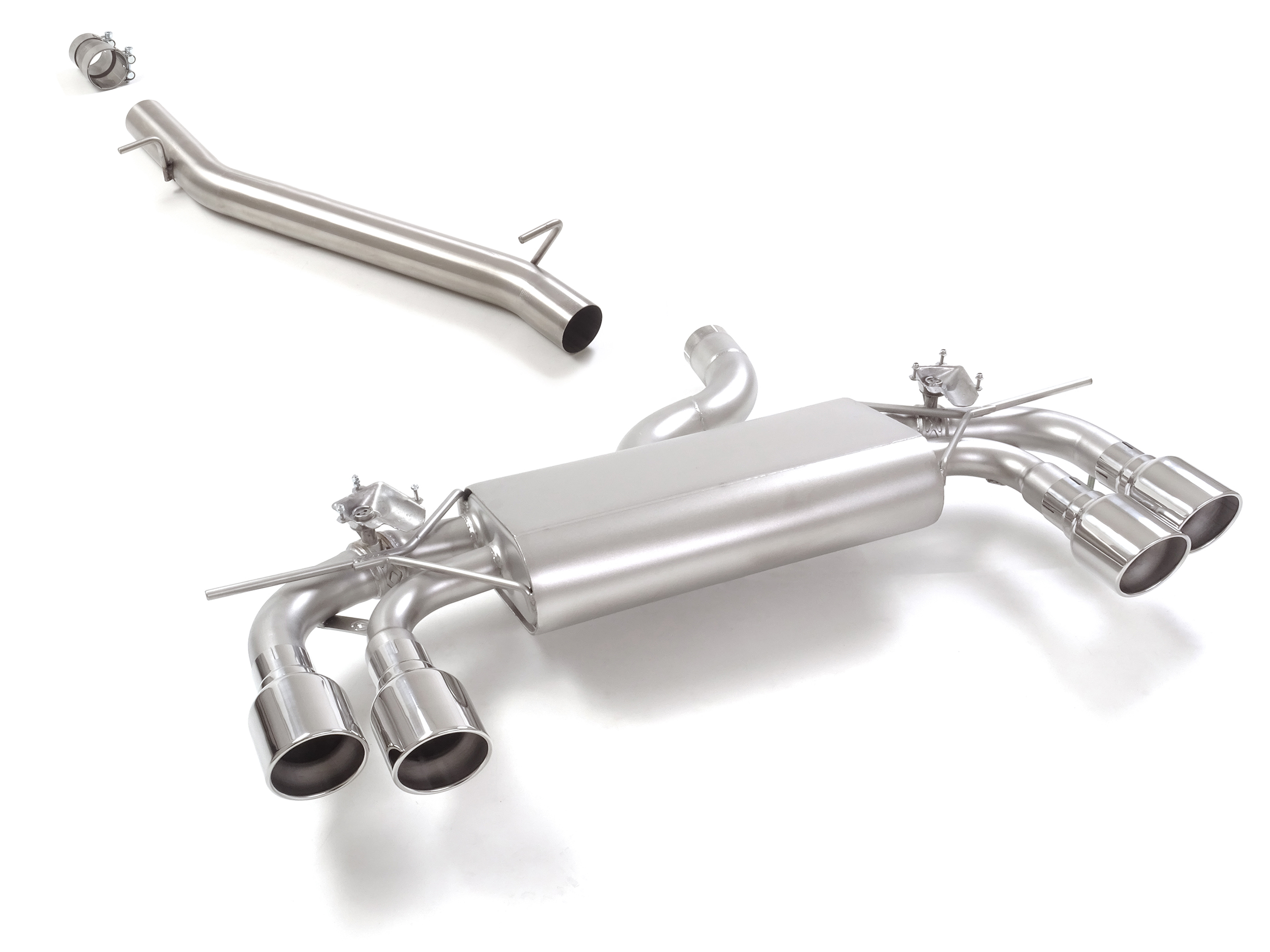 Sportauspuff VW Golf 8 R 2.0 TSI 2x102mm mit Klappe ECE | Ragazzon