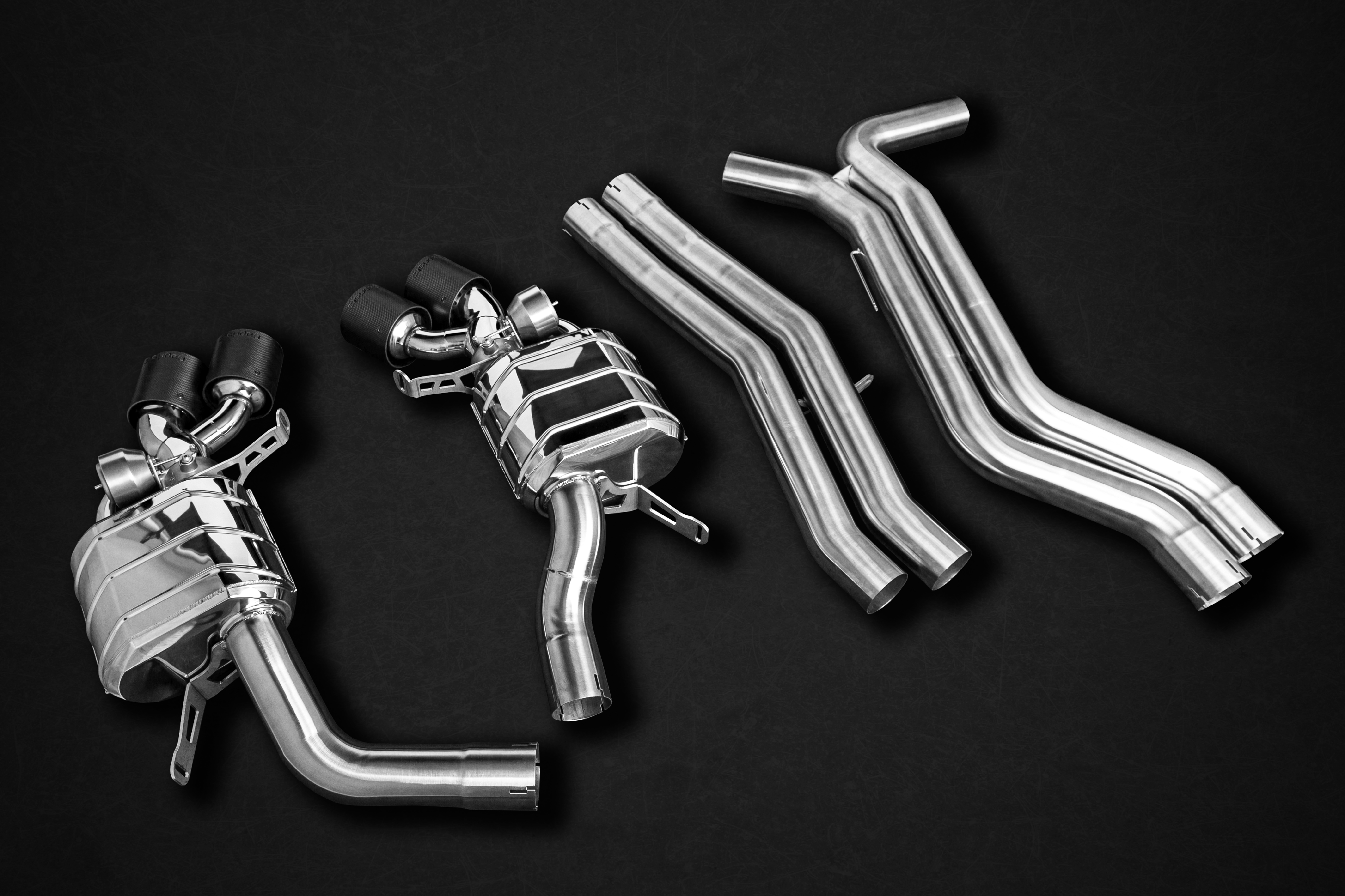 Capristo Sportauspuff für Audi RS6 C8, RS7 C8 & RS6 Performance – ECE & Carbonendrohre