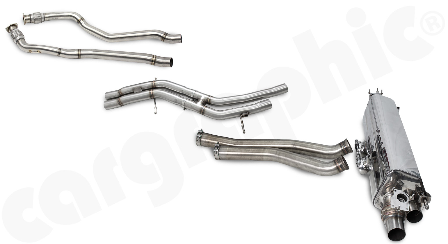 CARGRAPHIC Sport Abgasanlage ab Kat mit Klappen für Porsche Cayenne 3 (Typ 536) 2,9L V6