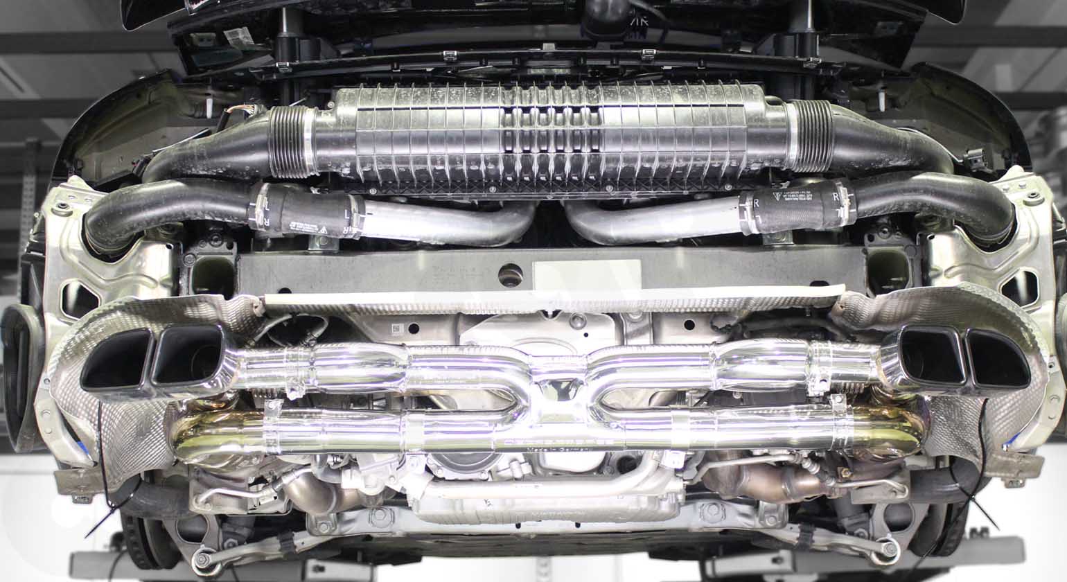 CARGRAPHIC Sportabgasanlage Turbo-Back für Porsche 991 Turbo