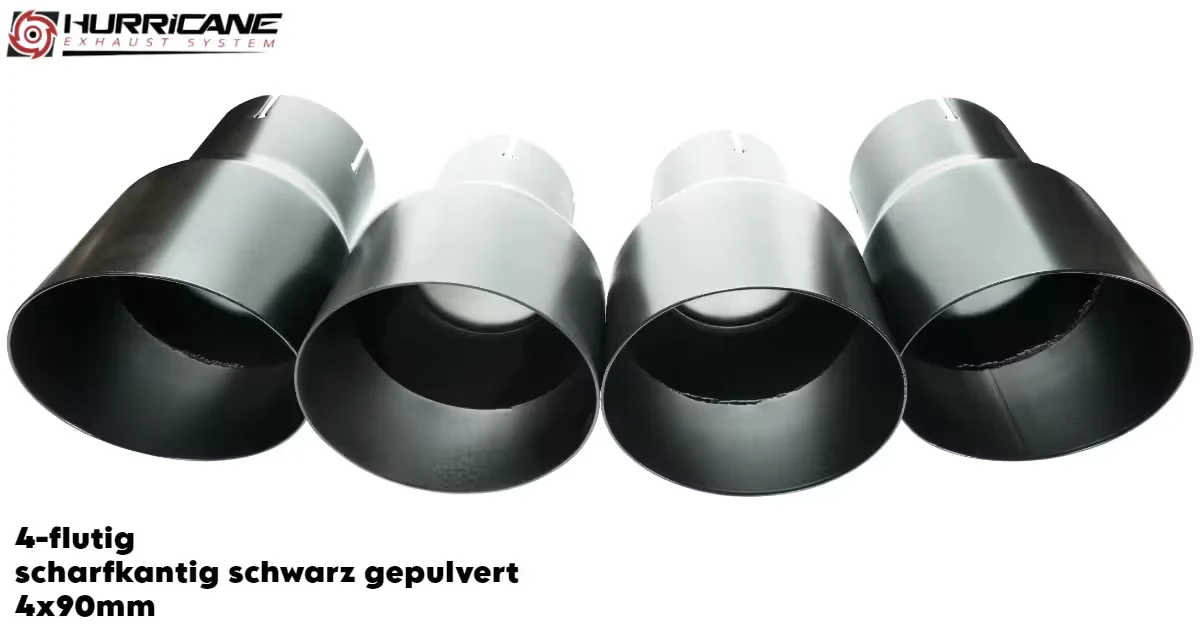 4-flutig rund scharfkantig schwarz gepulvert (4x90mm)