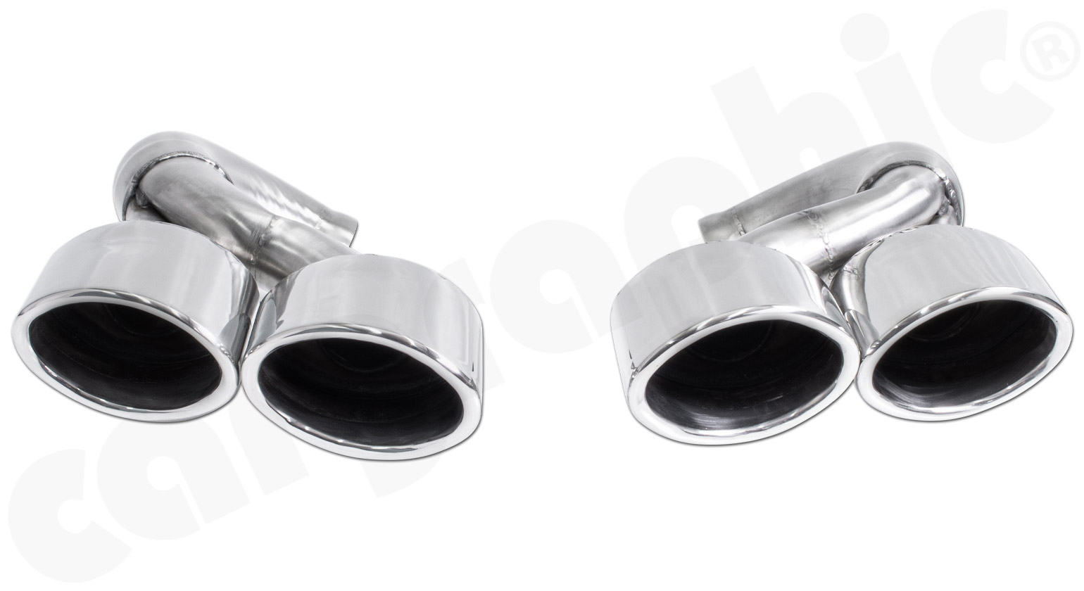 Cargraphic Endrohre Porsche 957 Cayenne 2x115x89mm oval Hochglanzpoliert