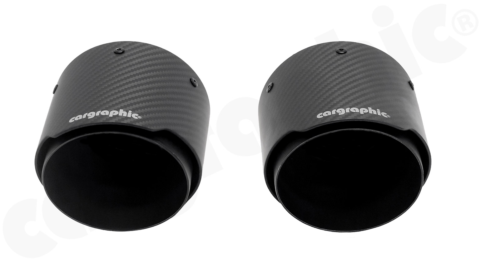 Cargraphic Endrohre Porsche 718 Boxster/Cayman 2x114mm Sicht-Carbon mit Logo
