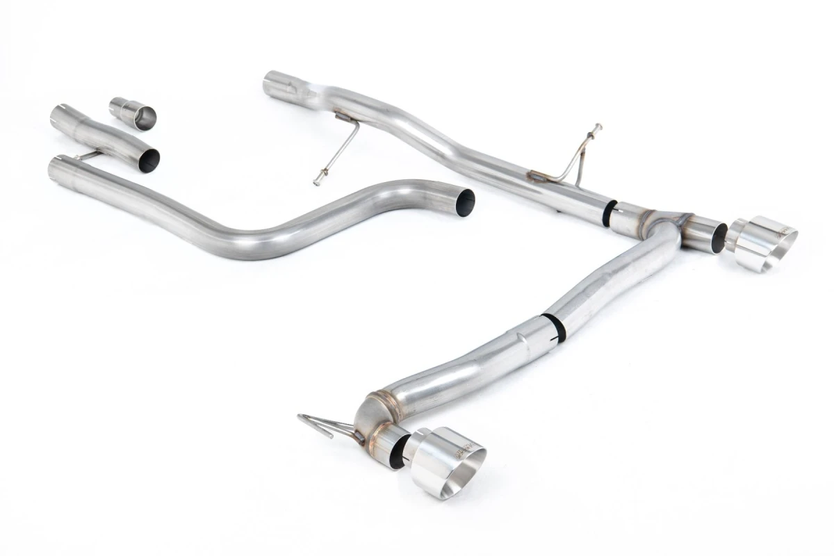 Milltek Sport Auspuffanlage passend für Ford Fiesta MK8 1.0T ab OPF mit Maxton-Diffusor - ungedämpft - polierte Endrohre
