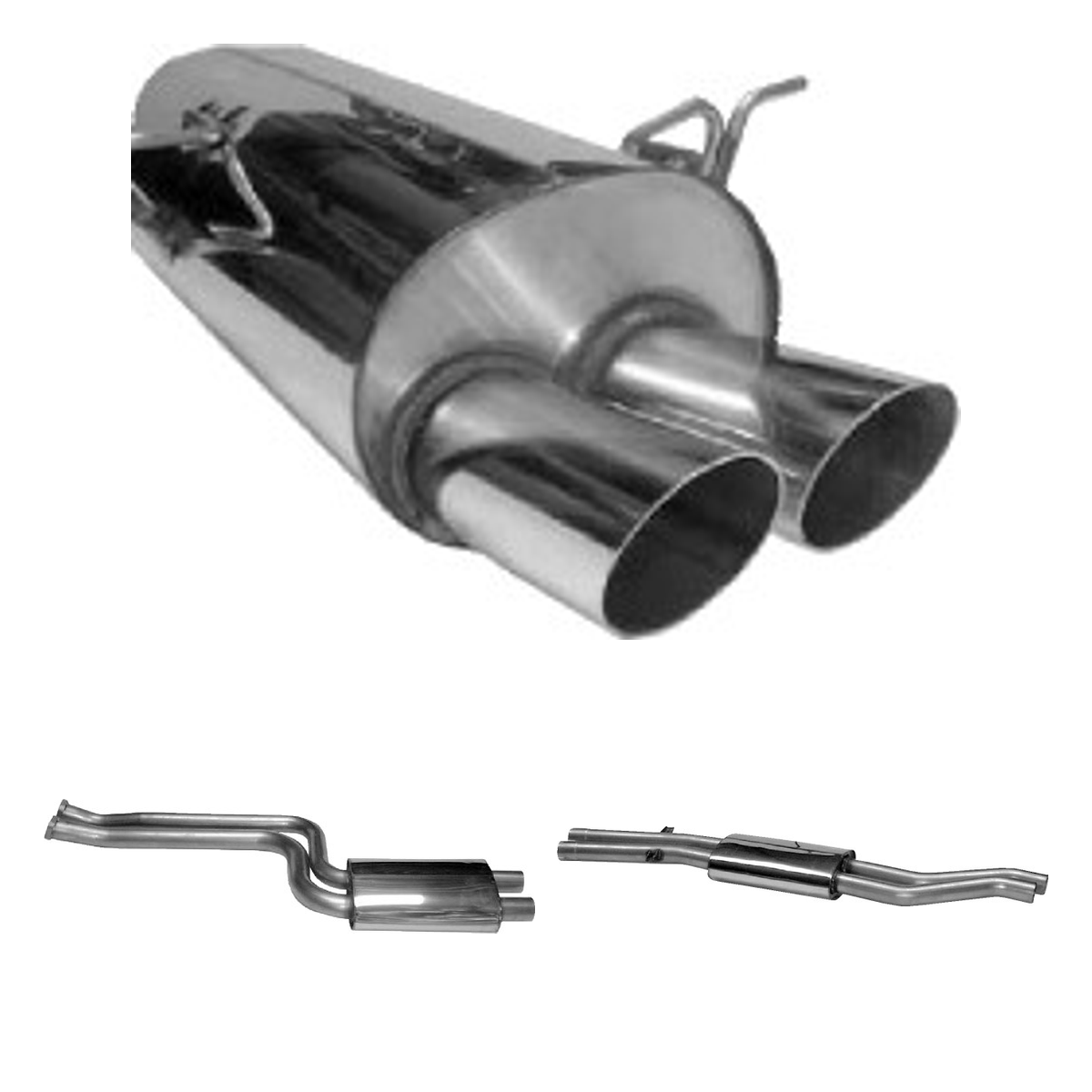 Bastuck Komplettanlage – BMW 3er E46 320i / 325i / 330i ab Bj. 06/2000 Limousine, Kombi, Coupé, Cabrio / 6 Zyl.