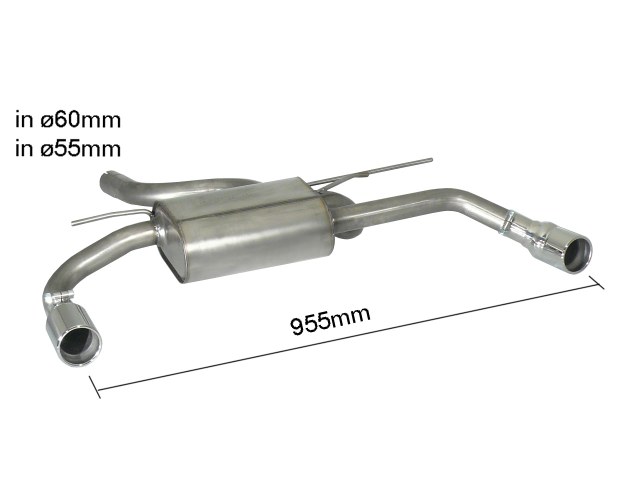 Sportauspuff BMW 316d 318d F30 2x80mm rund ECE | Ragazzon