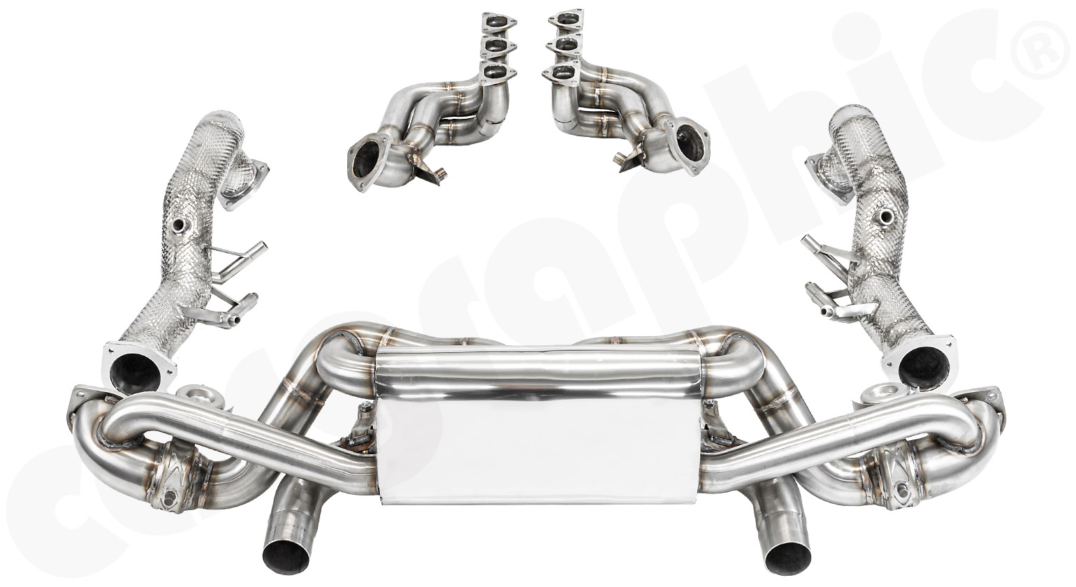 Cargraphic Abgasanlage Porsche 718 982 GT4 RS OPF-Ersatzrohr mit Überwachung Motorsport