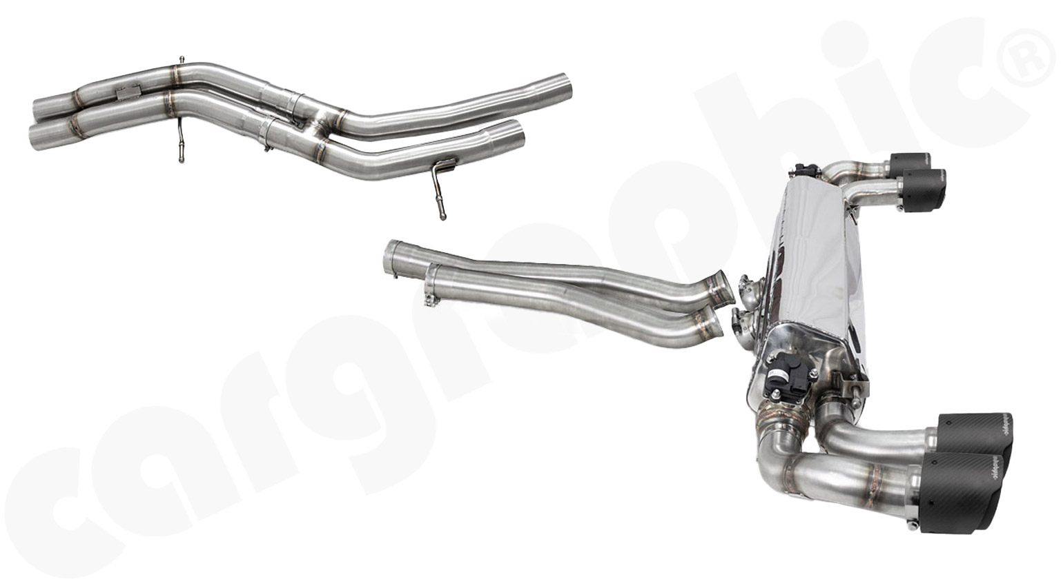 Cargraphic Abgasanlage Porsche 9YA Cayenne/S Carbon Edelstahlliner Logo Sound/Super Sound